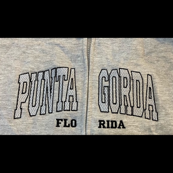 AJ APPAREL - UNISEX Souvenir Zip Hoodie - Punta Gorda, FLORIDA - Picture 7 of 9
